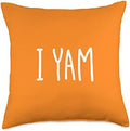 I Yam Thanksgiving Matching Couples She's My Sweet Potato Throw Pillow by Unknown