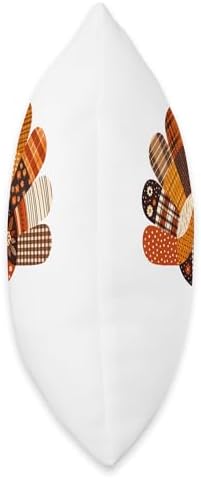 Fall Turkey Patchwork Holiday Quilted Turkey Thanksgiving Throw Pillow - Image 2