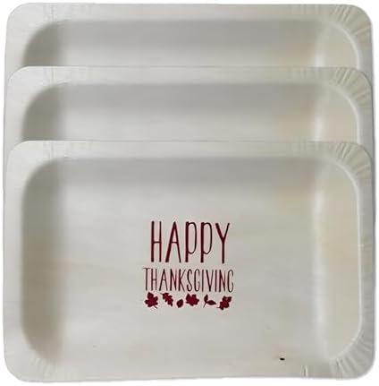 Perfectware 7" Disposable Wooden Plate with Happy Thanksgiving Print - Pack of 25ct (Perfectware 7-Happy Thanksgiving-25ct) by Unknown
