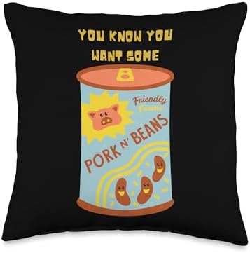 Funny Thanksgiving Pork and Beans Dinner Throw Pillow, 16x16, Multicolor by Unknown