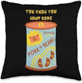Funny Thanksgiving Pork and Beans Dinner Throw Pillow, 16x16, Multicolor by Unknown