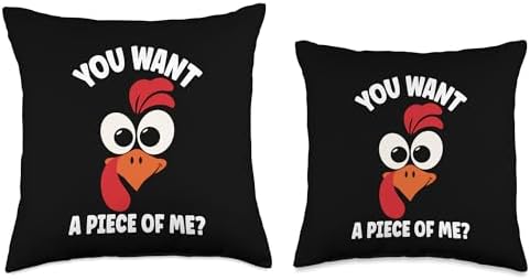 You Want A Piece Of Me Funny Turkey Happy Thanksgiving Throw Pillow - Image 3