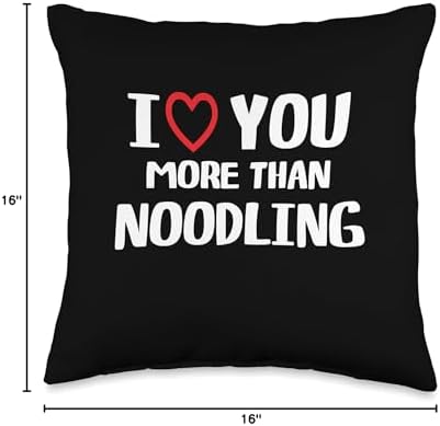 I heart You More than Noodling Thanksgiving I Love You More Than Noodling Shirt Funny Women Christmas Throw Pillow, 16x16, Multicolor - Image 4