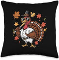 Thanksgiving Baseball Player Turkey Fall Sport Men Boys Kids Throw Pillow by Unknown