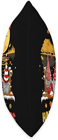 Happy Hallothanksmas Halloween Thanksgiving Christmas Gnomes Throw Pillow - Image 2