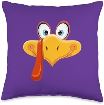 Thanksgiving Family Turkey Lover Outfits & Gifts Thanksgiving Turkey Face Matching Family Costume Boys Kids Throw Pillow, 16x16, Multicolor by Unknown
