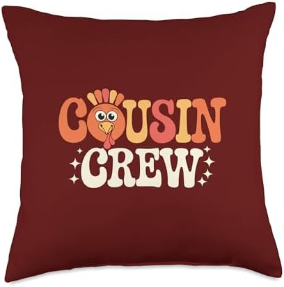 Cousin Crew 2024 For Thanksgiving Cousins Throw Pillow by Unknown