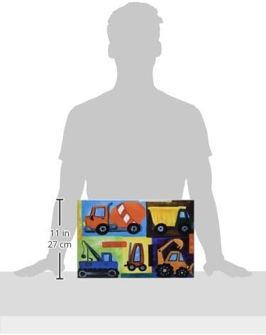 Stupell Industries 'Construction Trucks Set'| Wall Plaque Art | Stupell Industries | 15 x 10 Inches, Easy to Hang and Sturdy, Made in USA, by nJoyArt