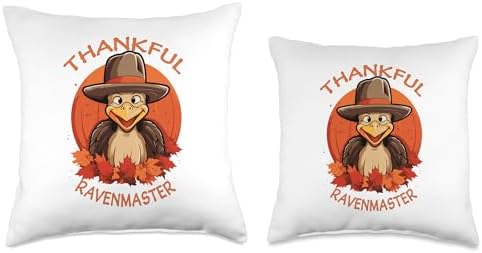 RAVENMASTER Gifts Ravenmaster Funny Thanksgiving Turkey & Fall Throw Pillow, 18x18, Multicolor - Image 3