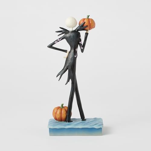 Enesco Disney Traditions by Jim Shore The Nightmare Before Christmas Jack Skellington Holding Pumpkin Figurine, 9.25 Inch, Multicolor