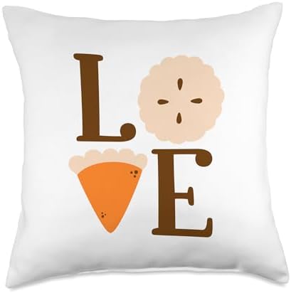LOVE Pumpkin Pie Funny Thanksgiving Men Women Boys Girls Throw Pillow by Unknown