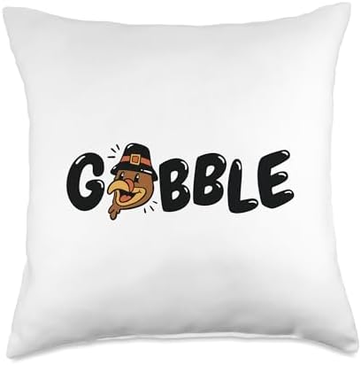 Funny Adult Thanksgiving Tee Shirts Gobble Turkey Saying Thanksgiving Men Women Kids Throw Pillow, 18x18, Multicolor by Unknown