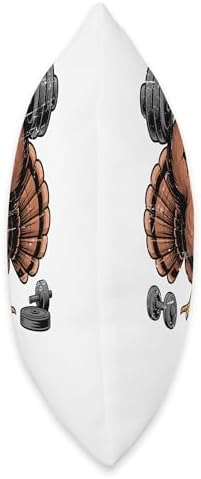 Thanksgiving Workout Turkey Barbell Lift Gym Men Women Throw Pillow - Image 2