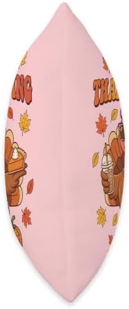Turkey Holding Pie & ice Coffee Fall Thanksgiving Women Girl Throw Pillow - Image 2