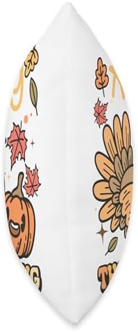 Happy Thanksgiving Colorful Tees Happy Thanksgiving Colorful Turkey & Pumpkin Fall Design Throw Pillow, 18x18, Multicolor - Image 2