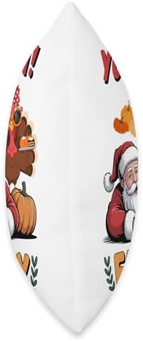 Thanksgiving Christmas Santa Turkey Your Turn Fat Boy Throw Pillow - Image 2
