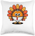 Thanksgiving Turkey Fishing Bobber Bait Angler Throw Pillow by Unknown