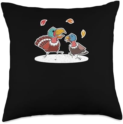 Turkey Meat Thanksgiving Shirt Pilgrim Costume Thanksgiving Day Dancing Turkey Pilgrim Poses Dabbing Throw Pillow, 18x18, Multicolor by Unknown