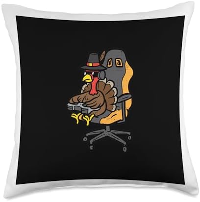Boys Thanksgiving Decor For Toddler Boy Kids Thanksgiving Turkey Gaming Gamer Men Boys Kids Teen Youth Throw Pillow, 18x18, Multicolor by Unknown