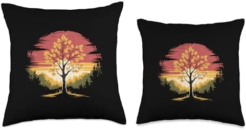 Cute Maple Tree Fall Autumn Thanksgiving Throw Pillow - Image 3