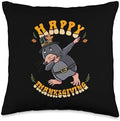 Pilgrim Mole Happy Thanksgiving Kids Throw Pillow by Unknown