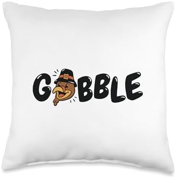 Funny Adult Thanksgiving Tee Shirts Gobble Turkey Saying Thanksgiving Men Women Kids Throw Pillow, 16x16, Multicolor by Unknown