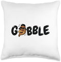 Funny Adult Thanksgiving Tee Shirts Gobble Turkey Saying Thanksgiving Men Women Kids Throw Pillow, 16x16, Multicolor by Unknown