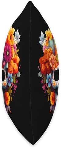 KIM101DESIGN THANKSGIVING DAY OF DEAD Dead Flower Sugar Skull Dia DE Los Muertos Mexico Day Throw Pillow, 18x18, Multicolor - Image 2