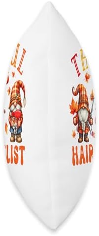 Thankful Hair Stylist Job Thanksgiving Three Gnomes Autumm Throw Pillow - Image 2