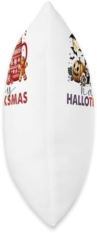 halloween thanksgiving christmas happy hallothanksmas coffee Throw Pillow - Image 2