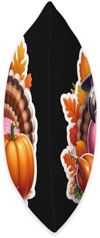 Thanksgiving Flamingo Fall Autumn Cottagecore Pumpkin Cute Throw Pillow - Image 2