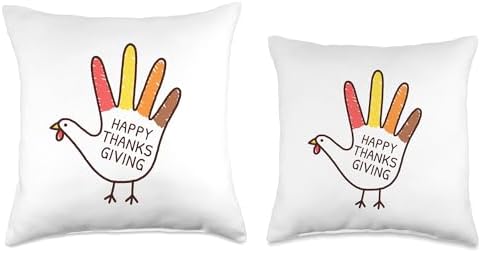 Funny Hand Turkey Kids Outfit Toddler Thanksgiving Adult Kid Throw Pillow - Image 3
