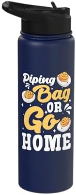 Piping Bag Or Go Home Deviled Egg Thanksgiving Stainless Steel Insulated Water Bottle by Unknown