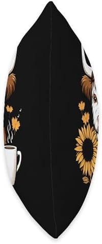 CharlIan Minds - Coffee Lover Cow Fan Thanksgiving Scottish Highland Cow Sunflower Fall Coffee Lover Throw Pillow, 18x18, Multicolor - Image 2