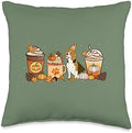 Beagle Coffee Pumpkin Spice Dog Lovers Fall Thanksgiving Throw Pillow by Unknown