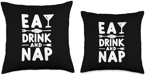 Eat, Drink, and Nap Thanksgiving Humor Throw Pillow - Image 3