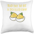 Bad Day to Be a Deviled Egg Retro Funny Thanksgiving Dinner Throw Pillow by Unknown