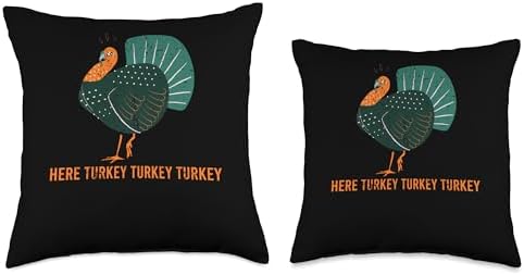 Pilgrim Costume Turkey Bacon Thanksgiving Decor Hunter Thanksgiving Hunting Season Turkey Throw Pillow, 18x18, Multicolor - Image 3
