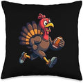 Thanksgiving Football Player Thanksgiving Football Turkey Throw Pillow by Unknown