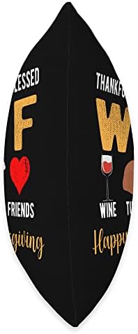 WTF Wine Turkey Family Friendsgiving Friends Thanksgiving Throw Pillow - Image 2
