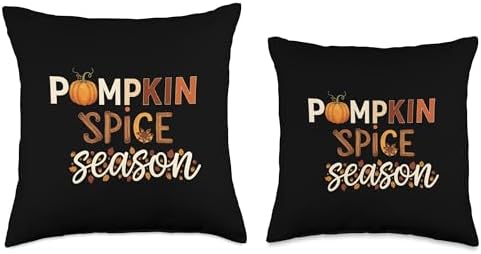Pumpkin Spice Season Cute Fall Autumn Thanksgiving Halloween Throw Pillow - Image 3