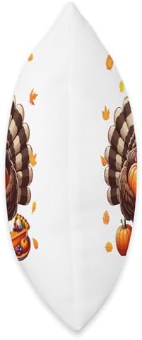 Turkey Wearing Leopard Bowtie Thanksgiving Fall Pumpkin Pie Throw Pillow - Image 2