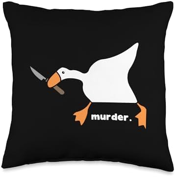 Funny Goose Murder Throw Pillow