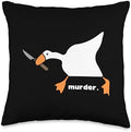 Funny Goose Murder Throw Pillow