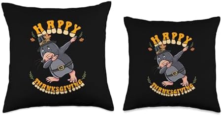 Pilgrim Mole Happy Thanksgiving Kids Throw Pillow - Image 3
