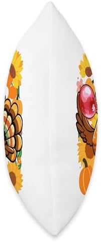 Sunflowers Turkey Blowing Bubble Thanksgiving Women Girl Throw Pillow - Image 2