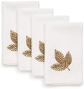 XiaHomeFashions Autumn Leaf Cutwork Napkins, 20 x 20 in, Set of 4 by XiaHomeFashions