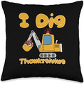Funny Boys Bulldozer Excavator Toddler I Dig Thanksgiving Throw Pillow by Unknown