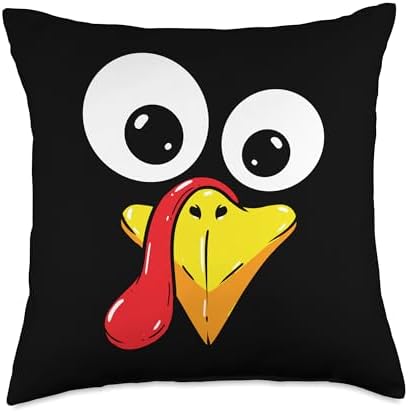 Thanksgiving Turkey Face Matching Family Costume Kids Throw Pillow by Unknown