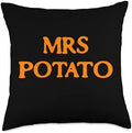 Mrs Potato Thanksgiving Matching Outfits Couples Women Throw Pillow by Unknown